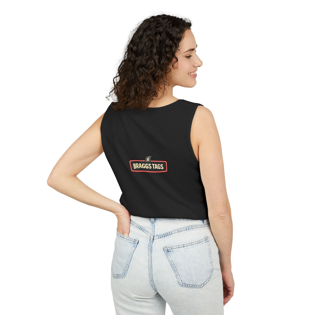 Hippo Vintage Garage Scene Tank Top — Classic Car Mechanic Art