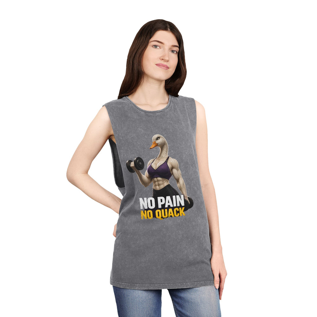 No Pain No Quack Tank Top — Funny Muscular Duck Gym Tank