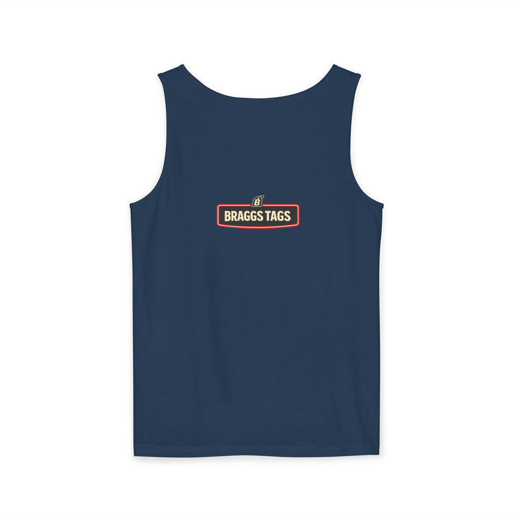 Hippo Vintage Garage Scene Tank Top — Classic Car Mechanic Art
