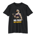 Fitness Duck T-Shirt — "No Pain No Quack" Muscular Goose Workout Tee